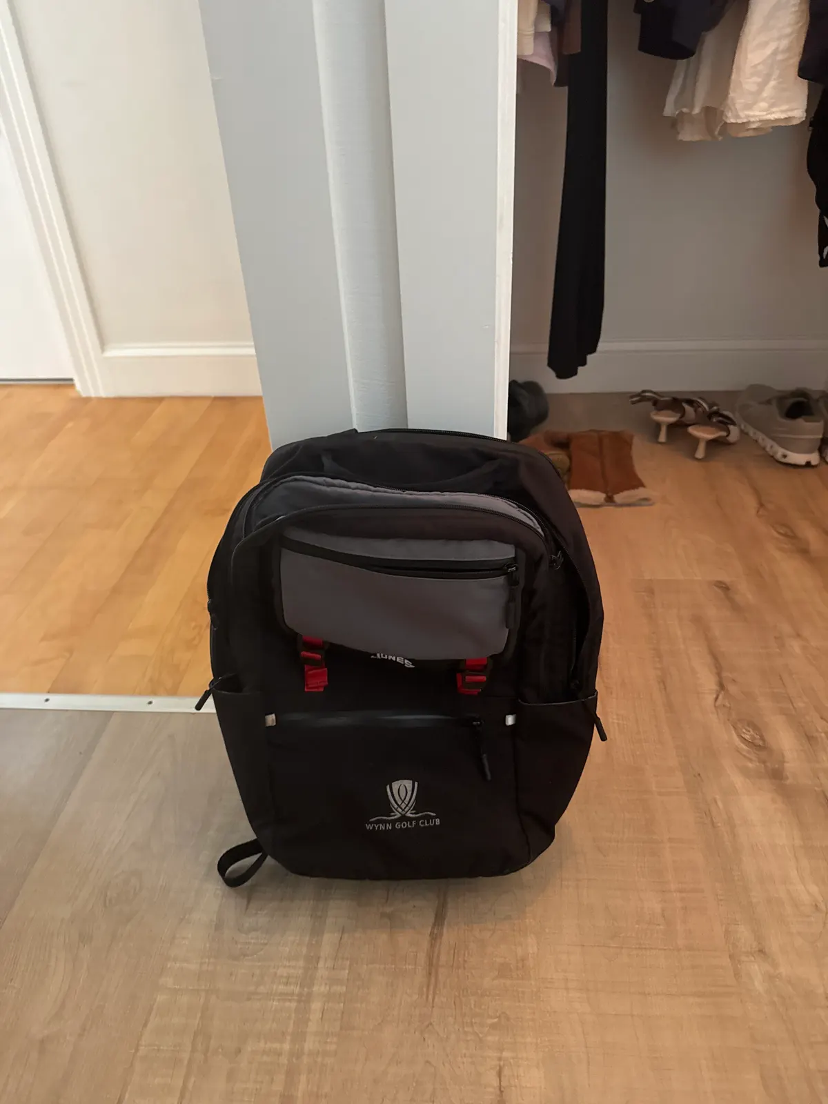 Black Backpack with Wynn Golf Club Logo