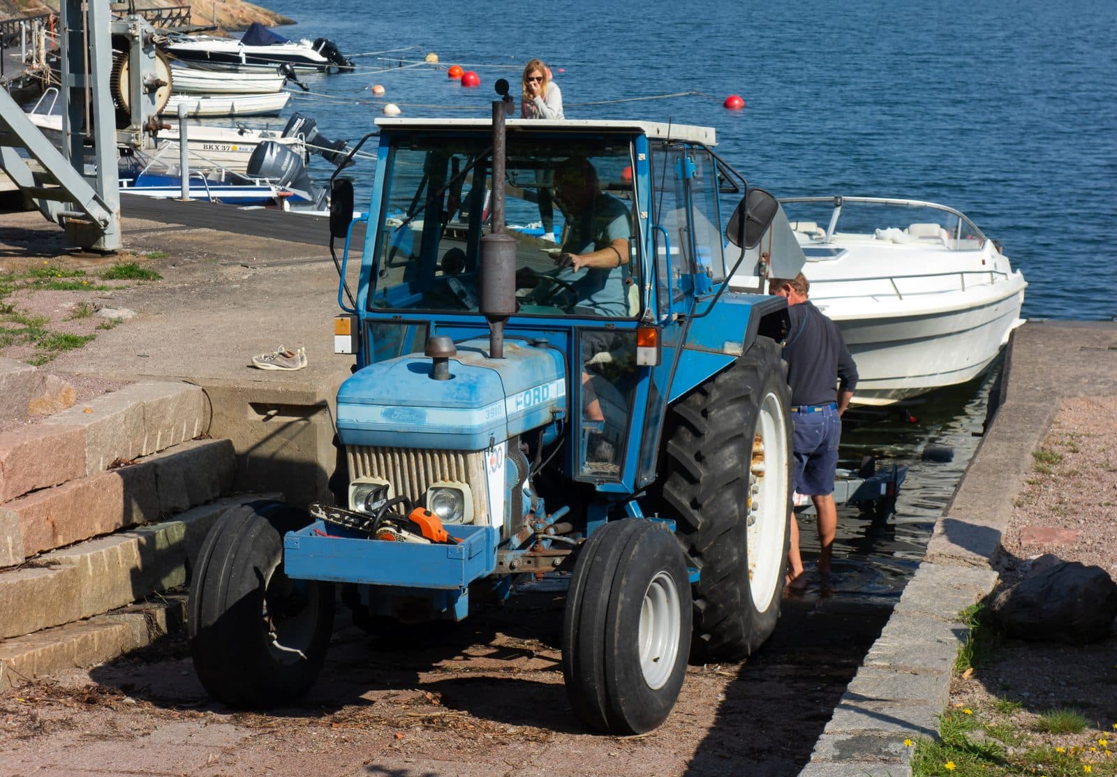 Bass boat with trailer